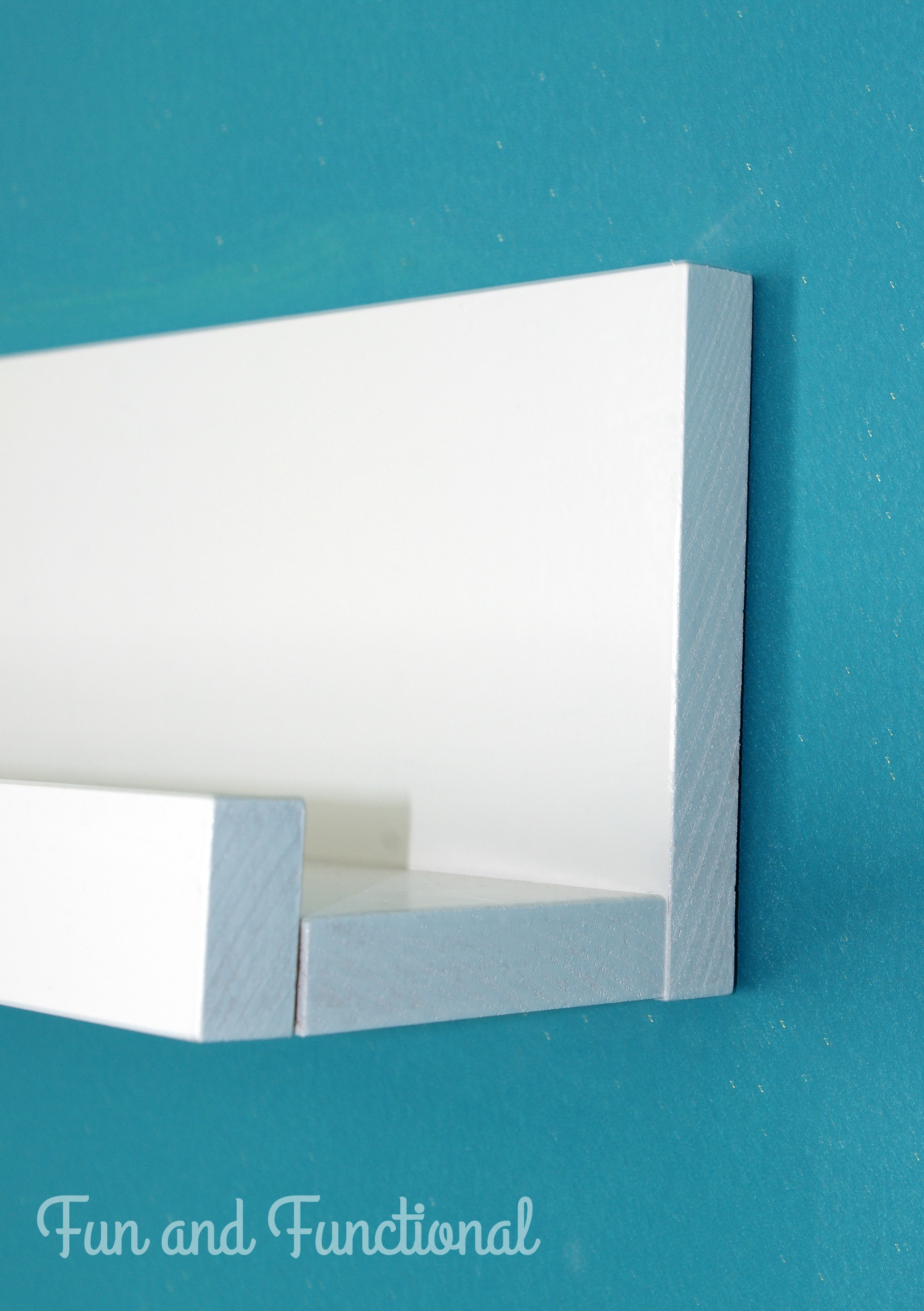 Modify ledge shelves to fit into a corner.