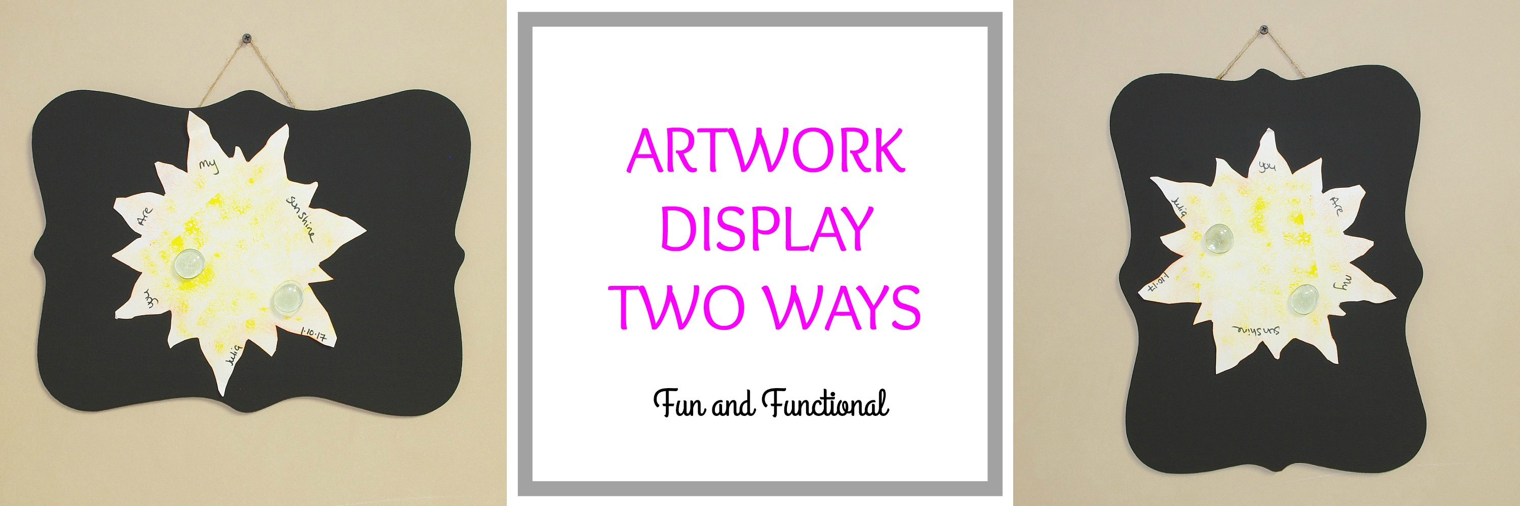 Create an easy display for your child’s artwork.